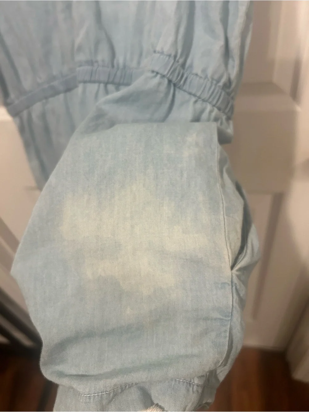 Fabletics Light Blue Romper with Back Zipper Detail